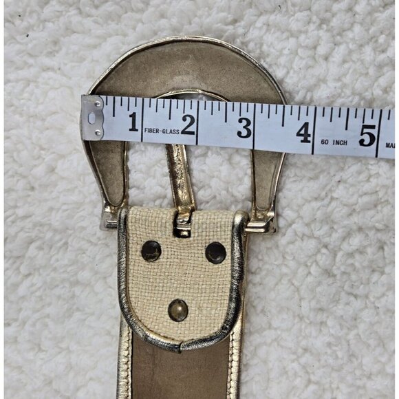 VTG 80s Leather Dress Belt by Dusty Baker Snakeskin Patchwork Lrg Silver Buckel - Picture 10 of 11